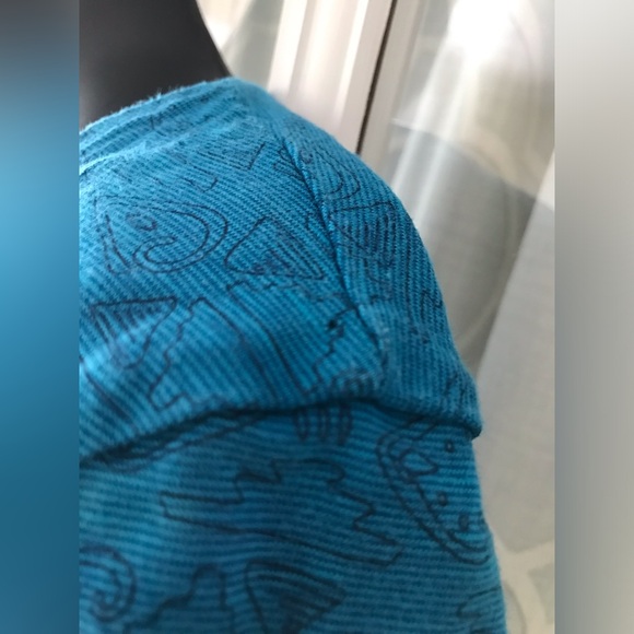 Toad&Co. size Small blue dress w/ beautiful geometric pattern excellent used - Picture 5 of 16